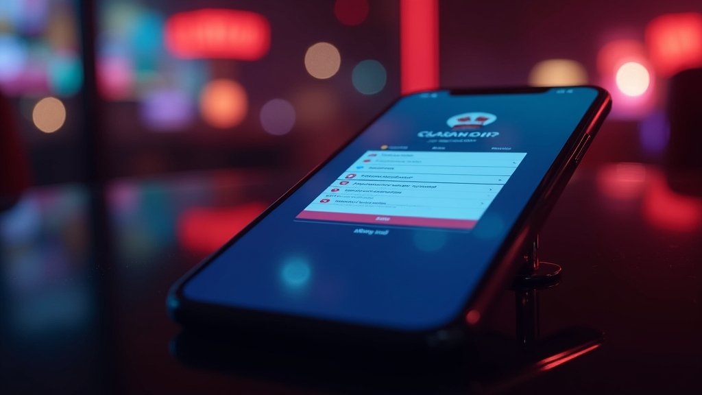Smartphone mit Login- und Einstellungssymbolen für die mobile App