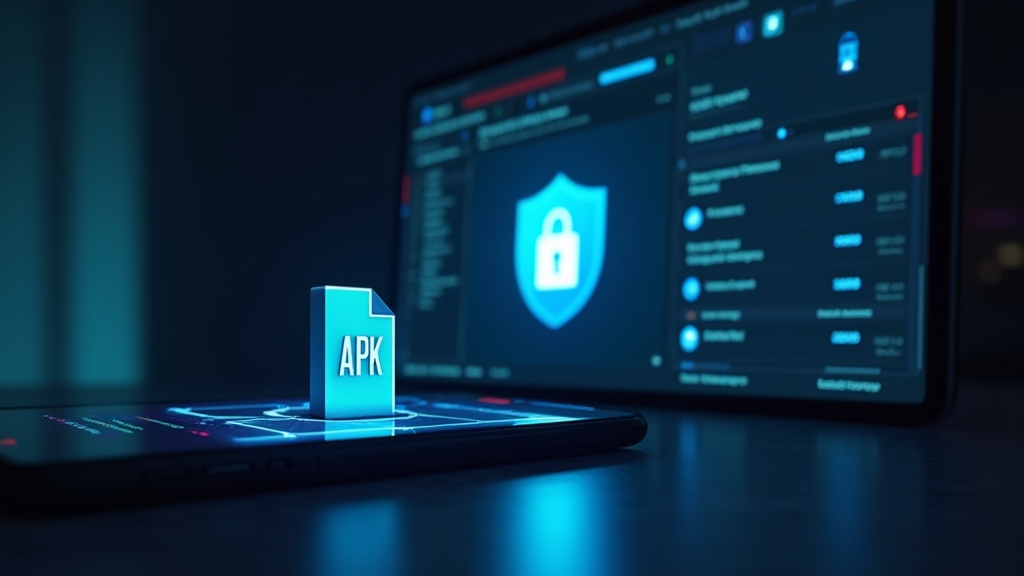 Android-Smartphone mit APK-Datei und Installationshinweis